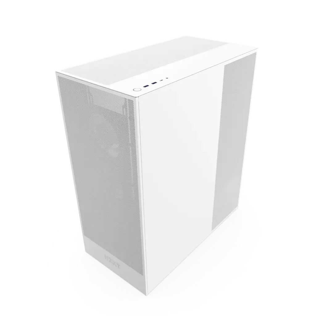 NZXT H7 Flow RGB Tempered Glass Compact Mid-Tower ATX Airflow Case -White