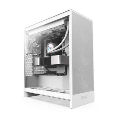 NZXT H7 Flow Tempered Glass Compact Mid-Tower ATX Airflow Case -White