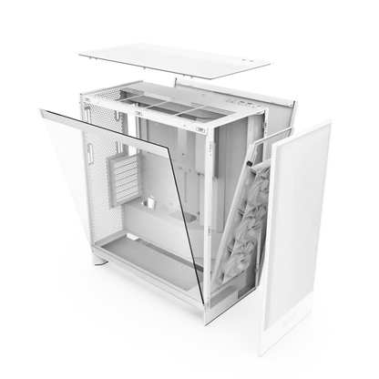 NZXT H7 Flow Tempered Glass Compact Mid-Tower ATX Airflow Case -White