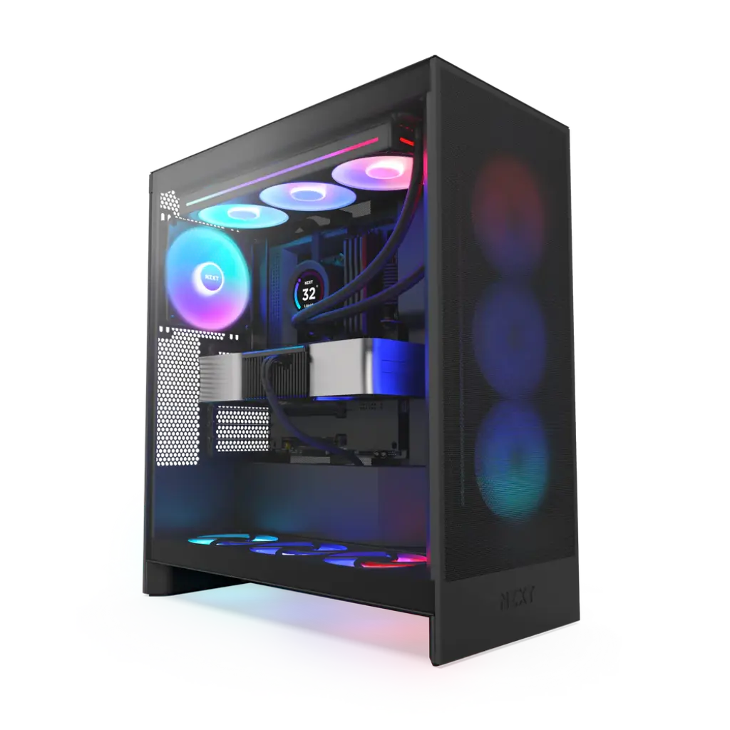 NZXT H7 Flow RGB Tempered Glass Compact Mid-Tower ATX Airflow Case