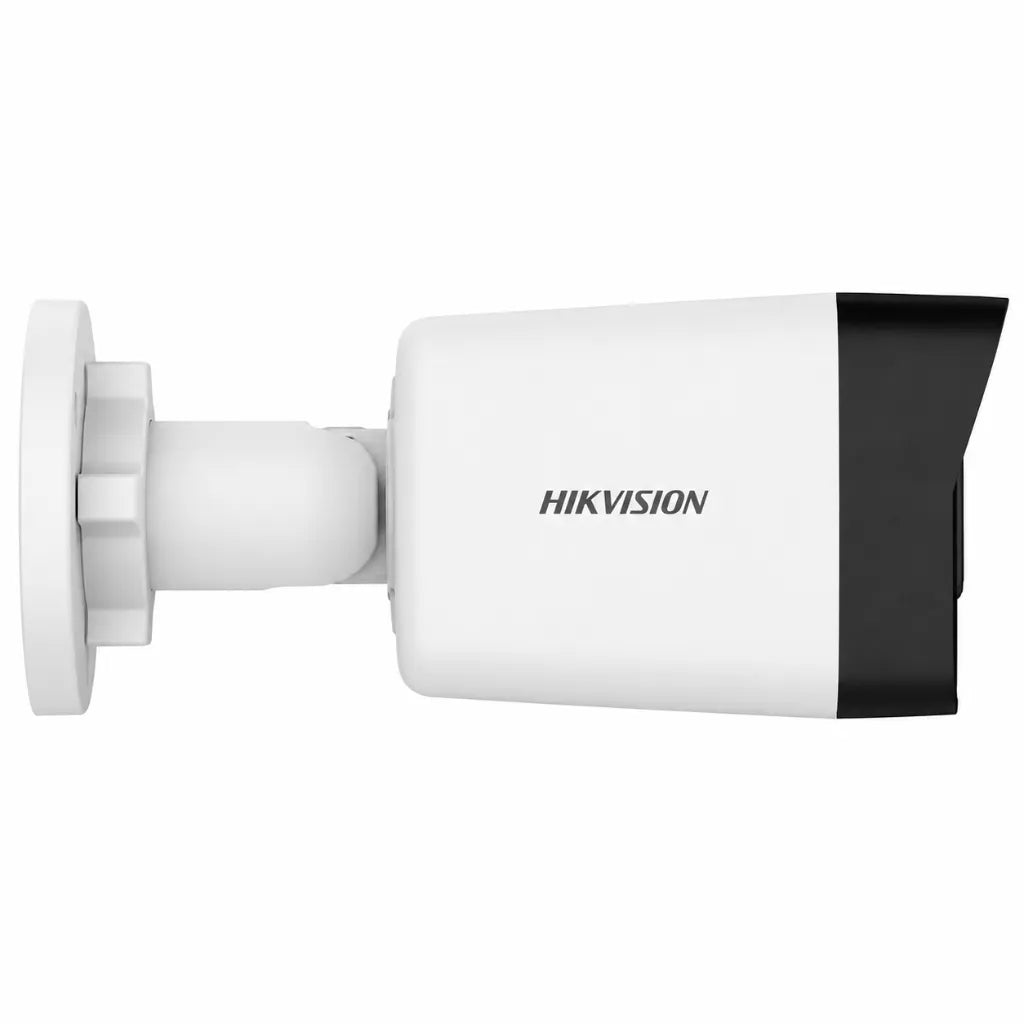 Hikvision DS-2CD1023G2-IUF 2MP IP bullet security camera left side view with IP67 weatherproof housing and PoE support.