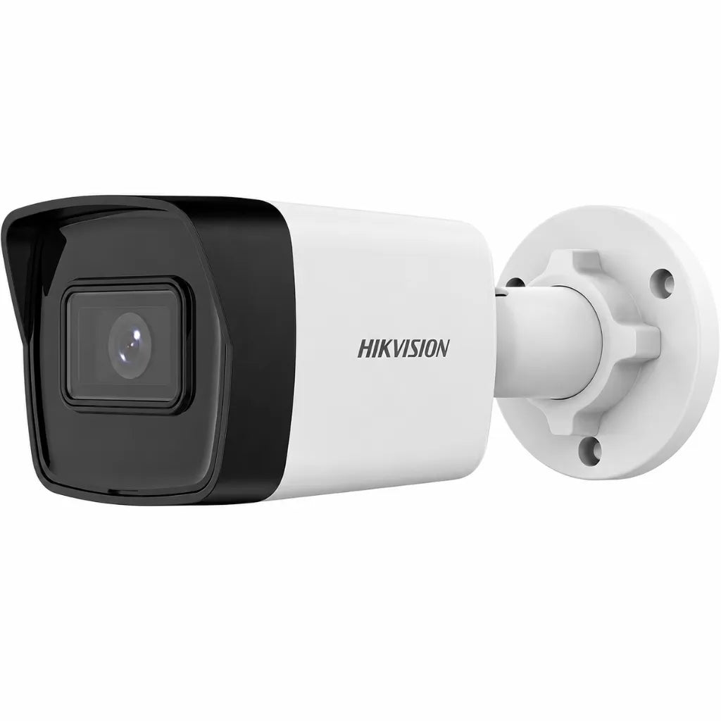 Perspective view of Hikvision DS-2CD1023G2-IUF outdoor 2MP bullet IP camera designed for home and business security.