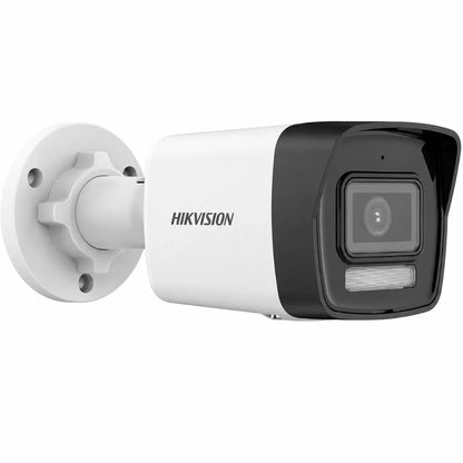 Front right angle view of Hikvision DS-2CD1023G2-LIU 2MP IP bullet camera featuring Smart Hybrid Light and Full HD surveillance.