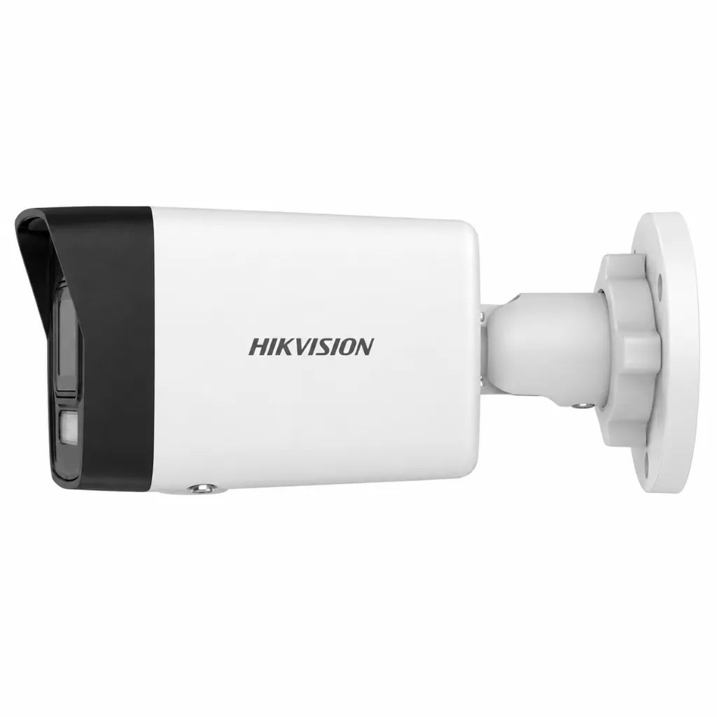Right side view of Hikvision DS-2CD1023G2-LIU network bullet camera with weather-resistant IP67 housing.