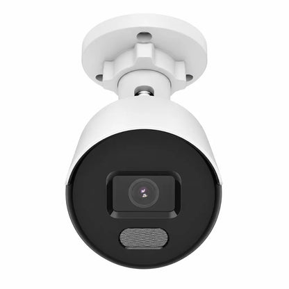 Front view of Hikvision DS-2CD1027G2-L 2MP ColorVu IP Bullet Camera featuring a 4.4mm lens and built-in white light for full-color security monitoring.
