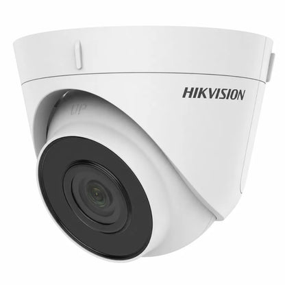 Right side view of Hikvision DS-2CD1323G0E-I outdoor 2MP IP turret CCTV camera with durable IP67 enclosure.