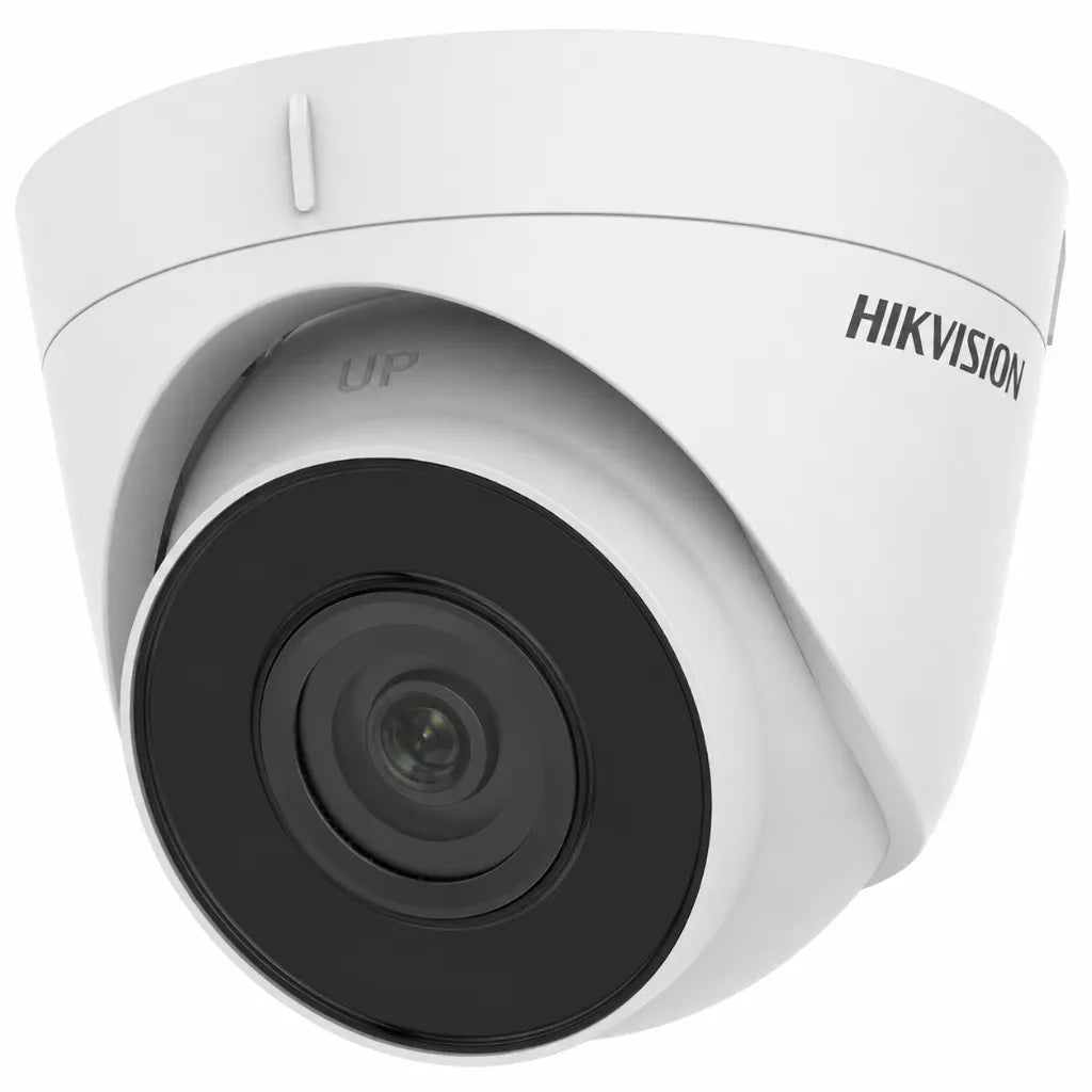 HIKVISION DS-2CD1383G0-I 8MP IP turret camera left front angle view with fixed lens for indoor and outdoor surveillance.