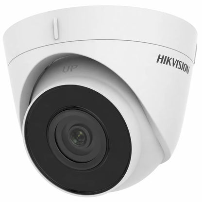 HIKVISION DS-2CD1383G0-I 8MP IP turret camera left front angle view with fixed lens for indoor and outdoor surveillance.