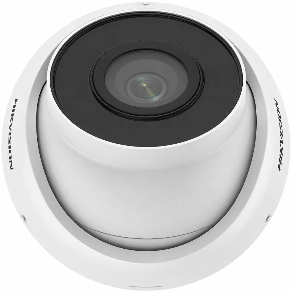 HIKVISION DS-2CD1383G0-I 8MP IP turret network camera top view showing fixed lens and compact turret design.