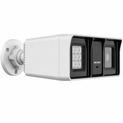 Right angle view of Hikvision DS-2CE18D0T-LFS Full HD 2MP Bullet Camera featuring Smart Hybrid Light for indoor and outdoor surveillance.