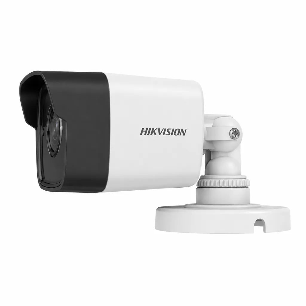 Left side view of HIKVISION DS-2CE1AD0T-IT1F 2MP Bullet CCTV Camera with adjustable mounting bracket for indoor and outdoor surveillance.