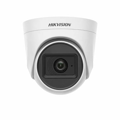 Front view of HIKVISION DS-2CE76D0T-ITPFS 2MP Full HD Audio Turret CCTV Camera with 2.8mm fixed lens