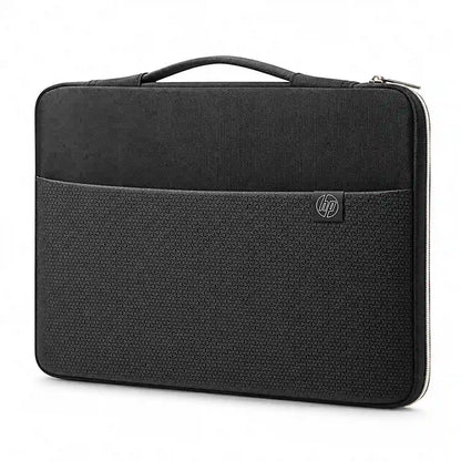 HP 3XD33AA 14 Inch Laptop Carry Sleeve with Geometric Textured Front Pocket Perspective View