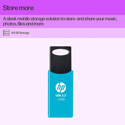 HP 64 GB 712w USB 3.2 Flash Drive - Blue