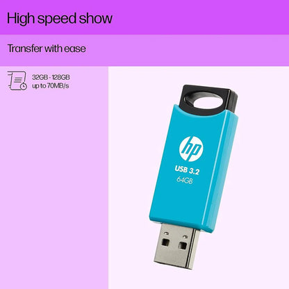 HP 64 GB 712w USB 3.2 Flash Drive - Blue