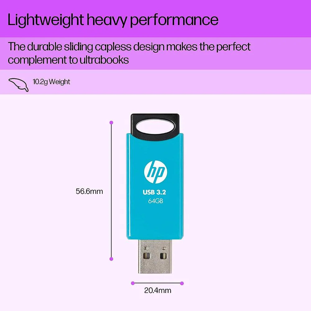 HP 64 GB 712w USB 3.2 Flash Drive - Blue