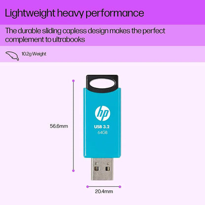 HP 64 GB 712w USB 3.2 Flash Drive - Blue