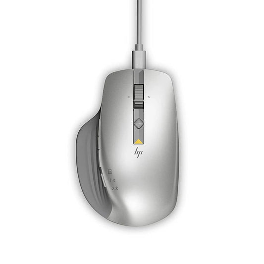 HP 930 Creator Wireless Ergonomic Mouse with Track-on-Glass Sensor top view showing ergonomic design, scroll wheel and USB-C charging support -tpstech.in