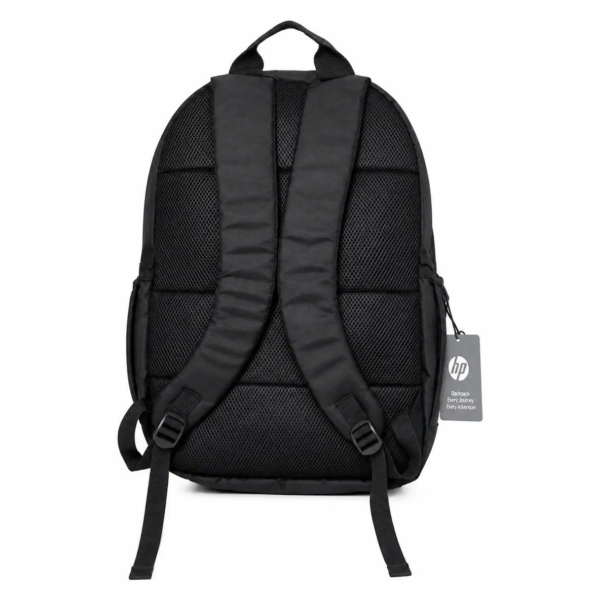HP Campus Core 16 Laptop Backpack Black for 16 Inch Laptops rear view with breathable mesh back panel and adjustable shoulder straps -tpstech.in