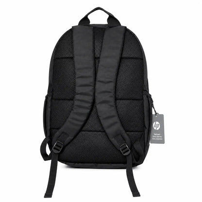 HP Campus Core 16 Laptop Backpack Black for 16 Inch Laptops rear view with breathable mesh back panel and adjustable shoulder straps -tpstech.in