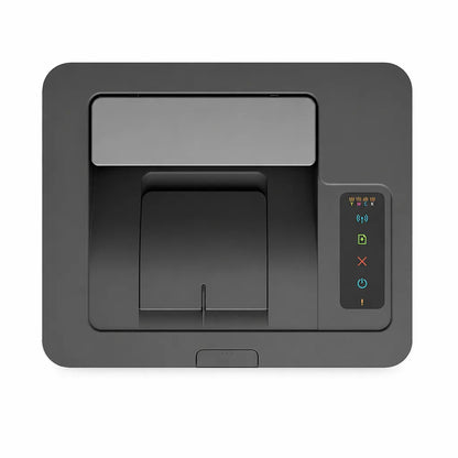 HP Color Laser 150nw color laser printer top view with paper output tray and control panel -tpstech.in