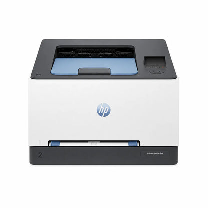 HP Color LaserJet Pro 3203dw color laser printer front view with 250-sheet input tray and compact office design -tpstech.in