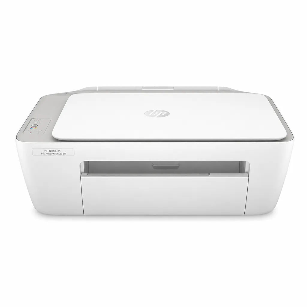 HP DeskJet Ink Advantage 2338 all-in-one colour inkjet printer front view on white background -tpstech.in