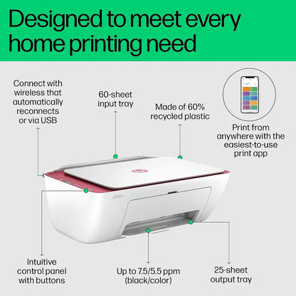 HP DeskJet Ink Advantage Ultra 4929 All-in-One printer showing wireless connectivity, 60-sheet input tray and 25-sheet output tray -tpstech.in