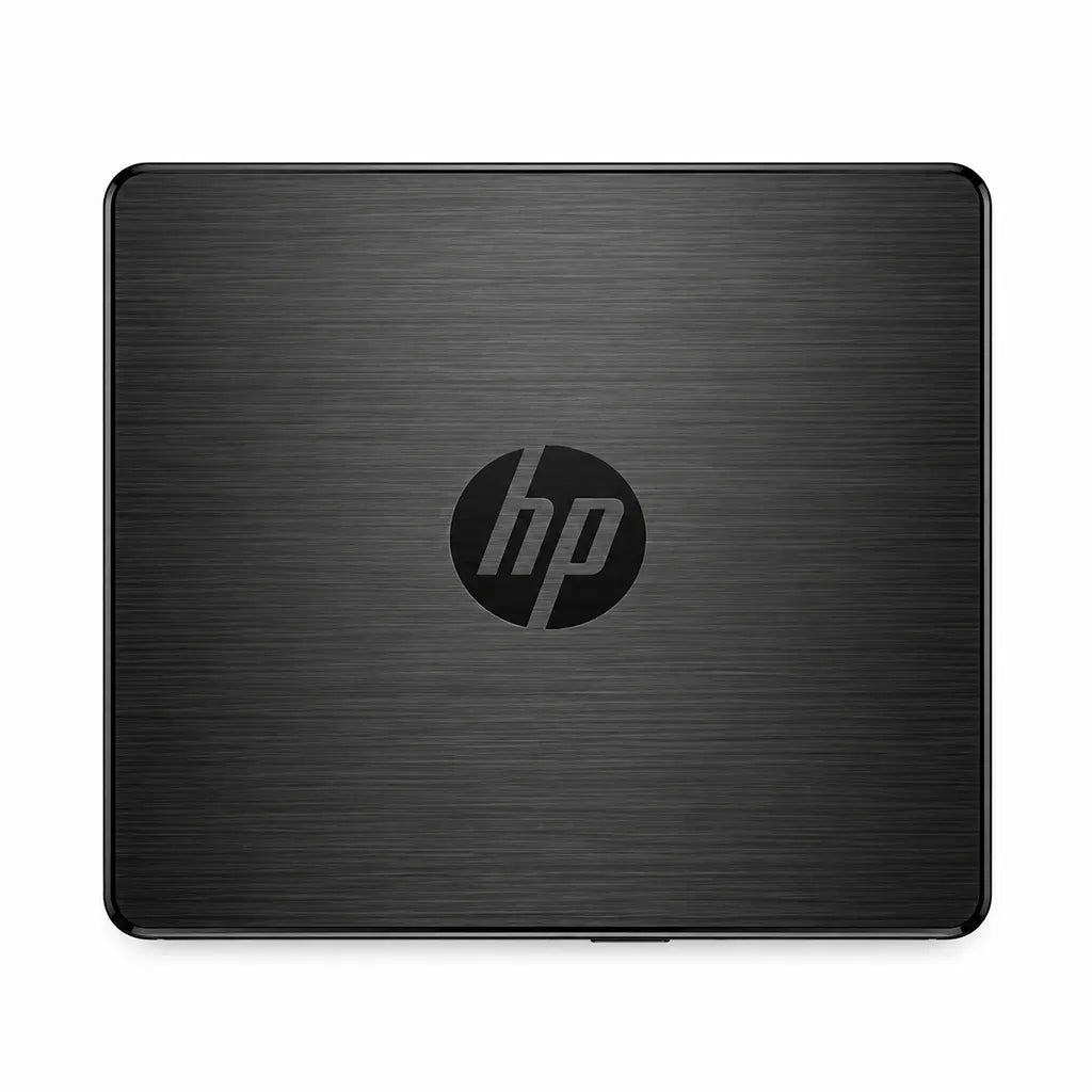 HP F6V97AA USB External DVDRW Optical Drive Top View Showing HP Logo tpstech.in