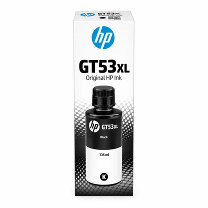 HP GT53XL 135ml Black Original Ink Bottle 1VV21AA Retail Packaging Box Front View -tpstech.in