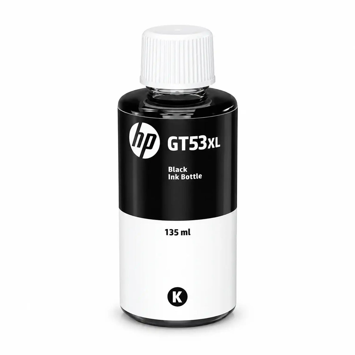 HP GT53XL 135ml Black Original Ink Bottle 1VV21AA Front View -tpstech.in