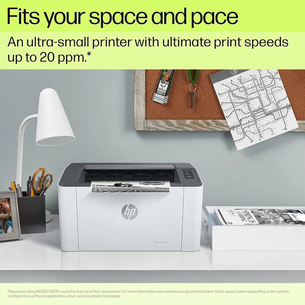 HP Laser 1008w compact monochrome laser printer with printing speeds up to 20 ppm -tpstech.in
