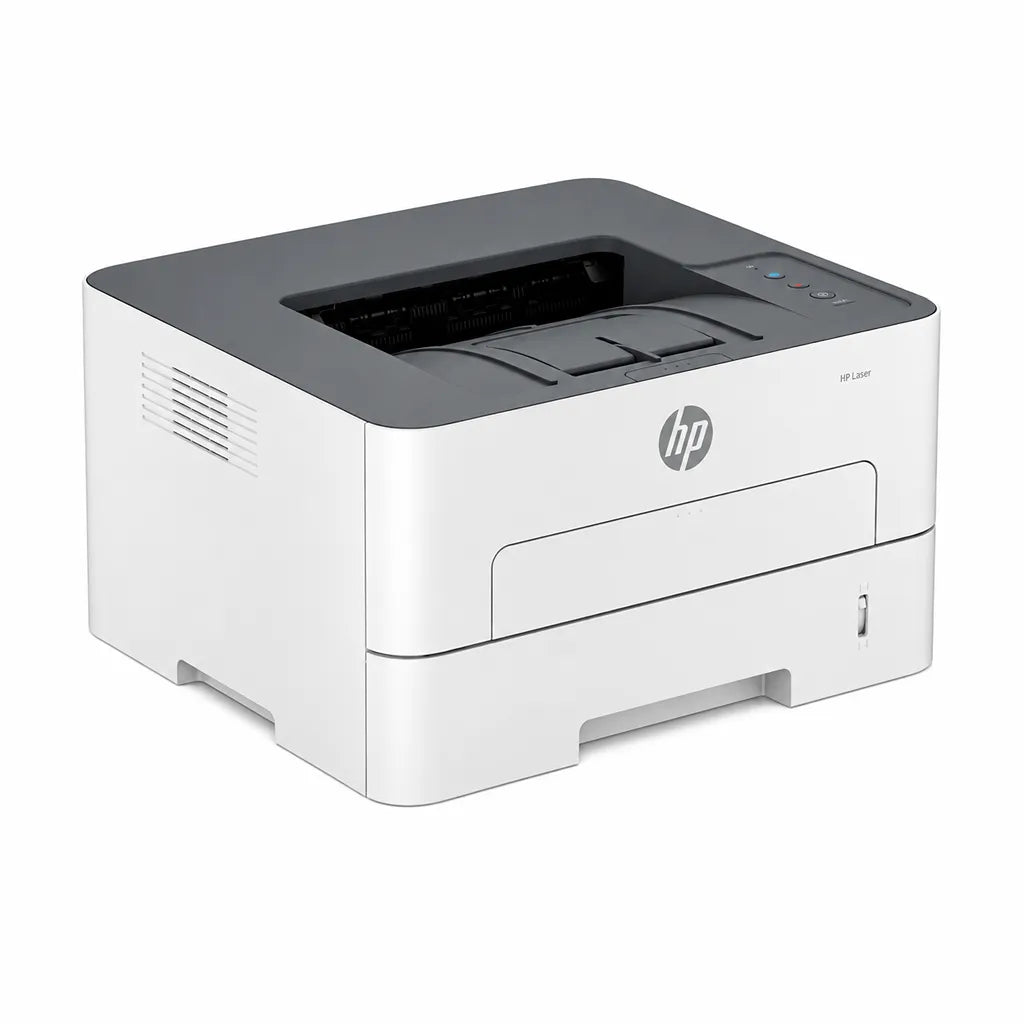HP Laser 335dn monochrome laser printer front view with compact white and black design -tpstech.in