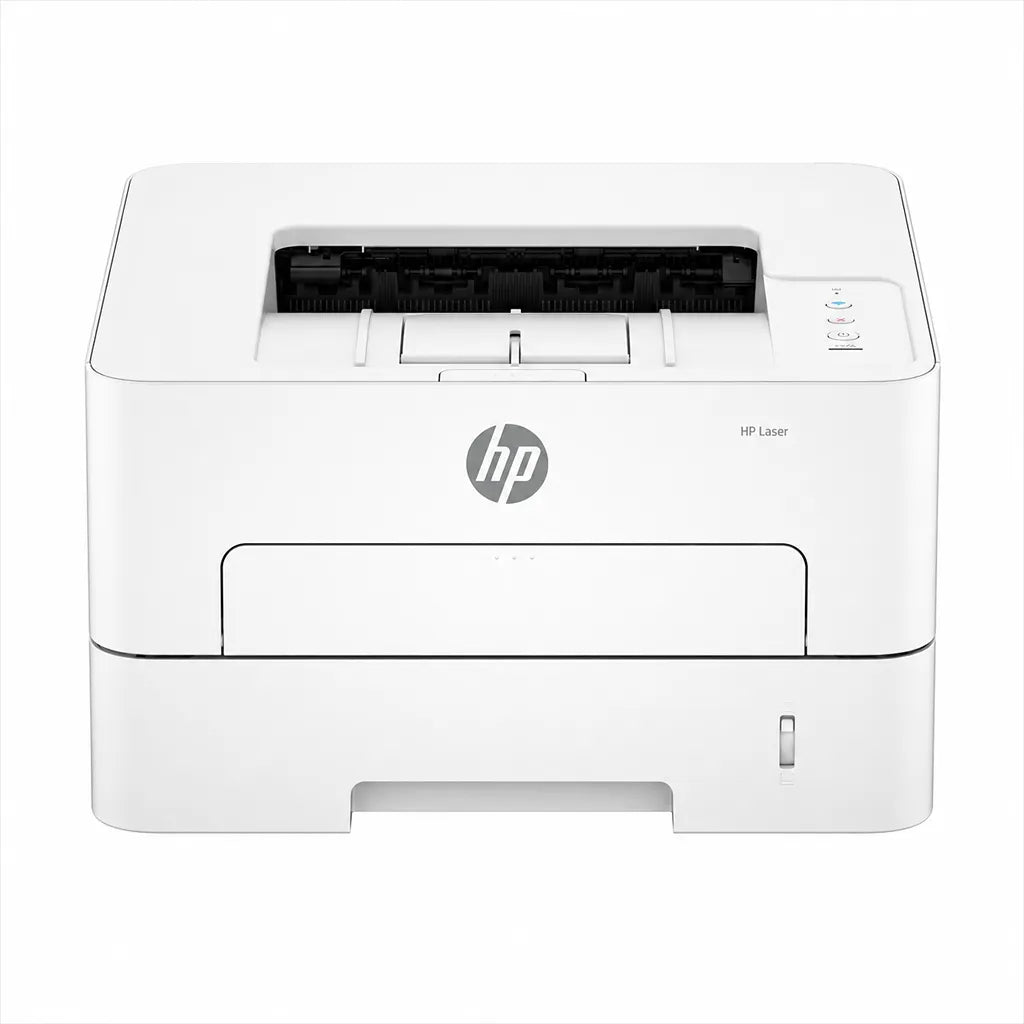 HP Laser 335dw monochrome laser printer front view showing the compact printer design -tpstech.in