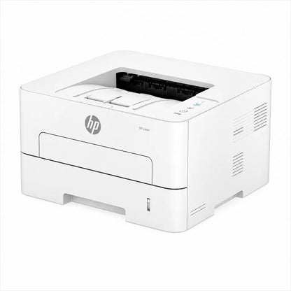 HP Laser 335dw office laser printer shown from the right front angle with paper output tray -tpstech.in