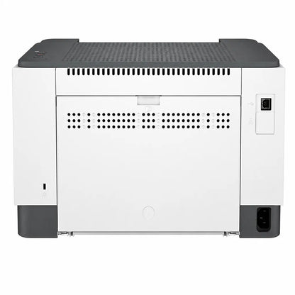 HP LaserJet M208dw wireless monochrome laser printer rear view showing USB port and power connection -tpstech.in