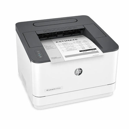 Angled view of HP LaserJet Pro 3004dw monochrome laser printer with wireless connectivity and automatic duplex printing -tpstech.in
