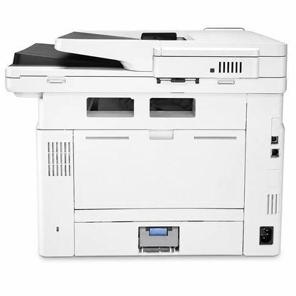 HP LaserJet Pro M329dw wireless monochrome laser multifunction printer rear view showing USB Ethernet ports and power connection -tpstech.in