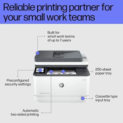 HP LaserJet Pro MFP 3104fdn multifunction laser printer for small work teams with 250-sheet tray and automatic duplex printing -tpstech.in