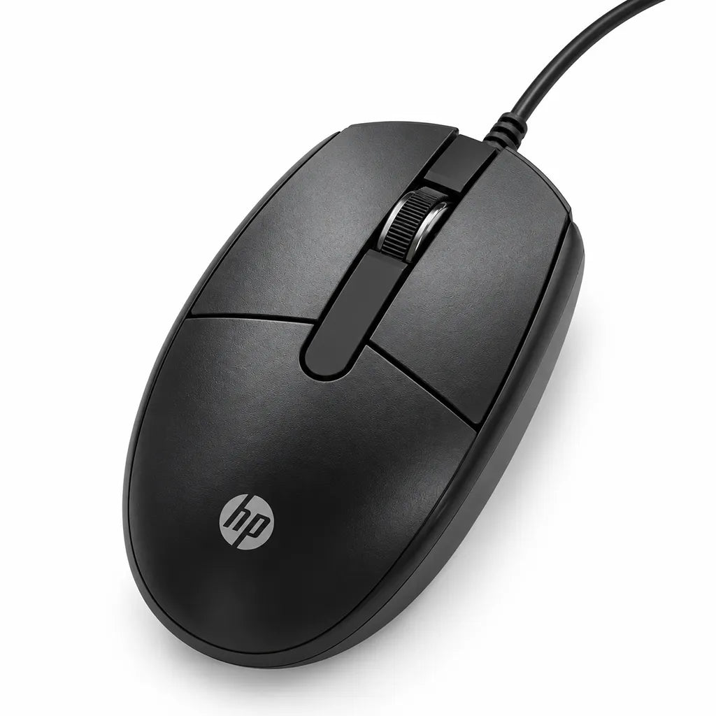 HP M10 G2 Wired Mouse with 1200 DPI Optical Sensor Angled Right View tpstech.in