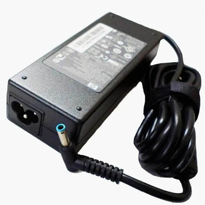 HP OEM 90W 19.5V 4.5mm blue pin laptop charger adapter main product view with power cable -tpstech.in
