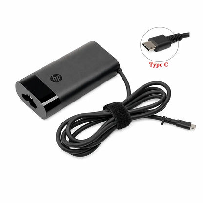 HP Original 140W USB Type-C Pin Laptop Charger Adapter featuring USB Type-C charging connector for HP laptops.