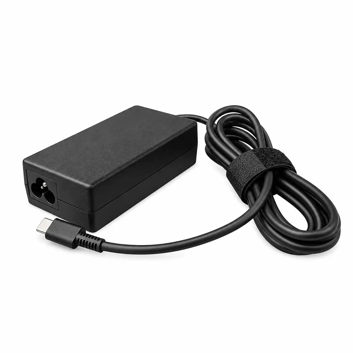 HP Original 65W 19.5V USB Type C Pin Laptop Charger Adapter power brick showing 3 pin AC inlet port and attached type c cable tpstech.in