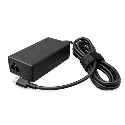 HP Original 65W 19.5V USB Type C Pin Laptop Charger Adapter power brick showing 3 pin AC inlet port and attached type c cable tpstech.in