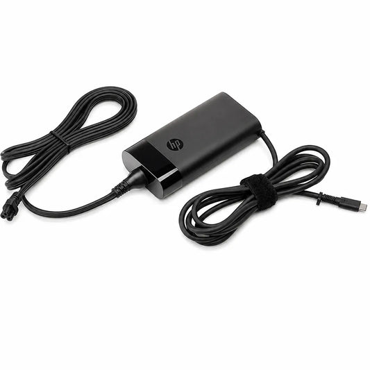 HP Original OEM 100W USB Type-C Pin Laptop Charger Adapter with detachable AC power cable and USB Type-C connector.