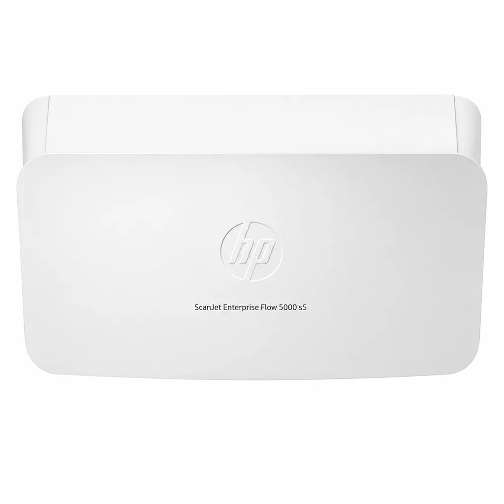 HP ScanJet Enterprise Flow 5000 s5 sheetfed document scanner front view with compact desktop design for business document scanning -tpstech.in