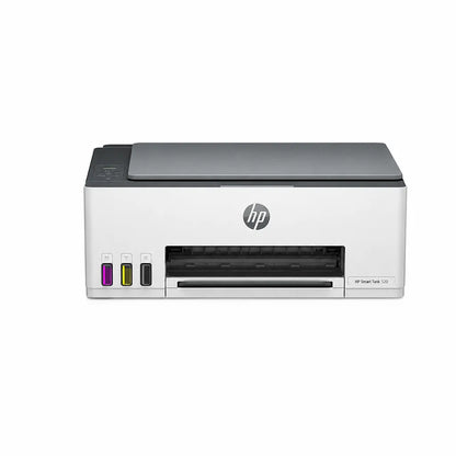 HP Smart Tank 520 colour all-in-one ink tank printer front view with refillable ink tanks -tpstech.in