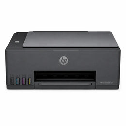 HP Smart Tank 521 colour ink tank printer front view with black, cyan, magenta and yellow ink tanks -tpstech.in
