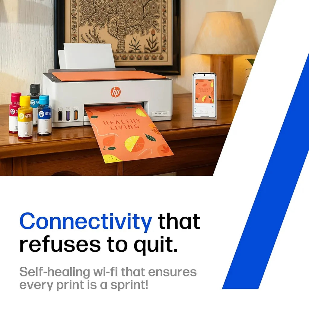 HP Smart Tank 589 colour printer with self-healing WiFi connectivity for reliable wireless printing -tpstech.in