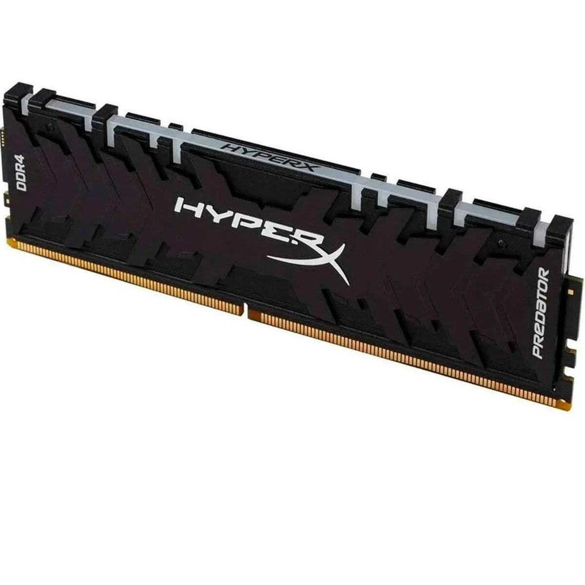 HyperX Predator RGB 8GB DDR4 2933MHz Desktop Memory Angled View with Black Aluminum Heat Spreader -tpstech.in
